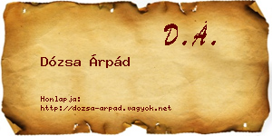 Dózsa Árpád névjegykártya
