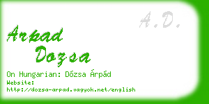 arpad dozsa business card